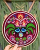 Ozdoby na ścianę Koguty łowickie - bordo, haft w tamborku 20 cm 1
