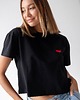 t-shirt damskie T-shirt Crop-Voila Czarny Usta 1