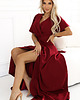 sukienki maxi damskie 581-2 JENNIFER długa suknia z rozcięciem na nogę i dekoltem - bordowa 4
