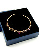 bransoletki wire wrapping Miedziana bransoleta mankietowa z agatami 7