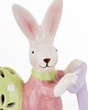 ozdoby wielkanocne Dekoracja - króliczka na hulajnodze 14,2x5,5x12 cm z zieloną pisanką 1