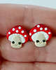 kolczyki z masy plastycznej Czerwone kolczyki grzybki muchomory 2