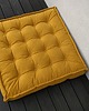pufy do siedzenia Materac francuski Siedzisko futon Poducha Pikowana kolor Musztarda 1