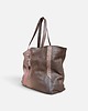 torby na ramię Shoper bag brązowa torba z pomarańczem 3
