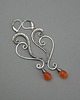 kolczyki wire wrapping Długie pomarańczowe kolczyki karneol wire wrapping 1