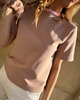 t-shirt damskie Fantasy / nude - bawełniany t-shirt z kolorowym ściągaczem 3