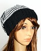 czapki damskie Czapka beanie hipster krasnal czarna w paseczki 1