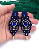 kolczyki soutache Kolczyki sutasz granatowe ze złotem Olia wieczorowe z kryształkami 1