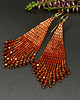 kolczyki szklane Cuvanna, czerwono-złote "indiańskie" kolczyki, beading 2