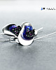 kolczyki wire wrapping Kolczyki srebrne wiszące BLACK ORCHIDEA 2