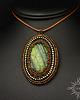 wisiory Alfatre, wisior z labradorytem, haft koralikowy, beading 1