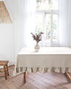 obrusy i serwetki Lniany obrus z falbanką  heavy linen NATURAL 5