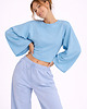 bluzki z długim rękawem damskie Top Longsleeve  Niebieski 1