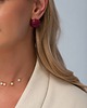 bransoletki - inne Złote kwadratowe kolczyki z bordową emalią Paraiso Zanira 3