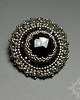 broszki Fleur d'argent, broszka z onyksem, beading, haft 1