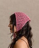 apaszki Letnia różowa chustka bandana z cekinami bawełniana 1