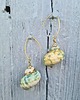 kolczyki pozłacane Kolczyki srebro złocone TURQUOISE SEASHELLS 1