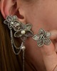 nausznice Nausznica i sztyft duże kwiaty perły wire wrapping 6