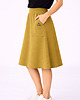 spódnice midi Spódnica Trapezowa  ,,NOEL" Musztardowa oliwka 1