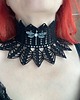 chokery Koronkowy czarny naszyjnik ozdobiony ważką alternatywny styl 4