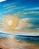 obrazy Obraz Olejny 50x70 Abstrakcja Wschód Słońca Morze Góry Szpachelka Woda 5