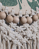 Ozdoby na ścianę Ceramiczny zegar ścienny z makramą handmade motyw botaniczny 4