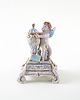figurki i rzeźby Figuralny świecznik z puttem ceramika szkliwiona w stylu Art Deco Europa 1