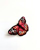 broszki Broszka UNIKAT - ręcznie haftowany, czerwony motyl 2