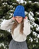 czapki damskie Gruba wełniana czapka Nordic beanie 100% wełna kolor jasnoniebieski 2