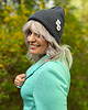 czapki damskie Czapka beanie z bawełny logo kolorowe Ciemny szary 6