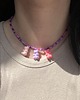 chokery Fioletowy choker z misiaki 2