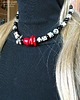korale Elegancki naszyjnik z jaspisu dalmatyńskiego, korala i krzemienia Handmade 1