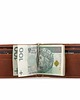 portfele męskie Portfel Męski z Klipsem na Banknoty I Karty Skóra Jucht Koniak BW48 2