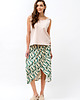 spódnice midi Spódnica "OLIMPIA" zielone liście 1