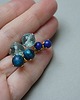 kolczyki z kamieniami Dots - Tygrysie oko blue /alloys collection/ - sztyfty 3