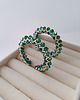 kolczyki szklane Kolczyki Koła z Kryształów Preciosa i Koralików - AURA Emerald 2