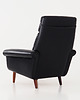 fotele Fotel skórzany czarny, duński design, lata 70, produkcja: Dania 2