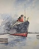 obrazy Akwarela Titanic statek morze oryginalny obraz 300g A3 30x42 cm 1