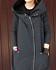 bluza z kapturem damska Oversize bluza grafit asymetryczna ogromny kaptur 3