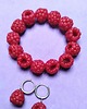 komplet biżuterii Komplet z malinami handmade bransoletka kolczyki 7