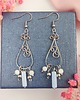 kolczyki z kamieniami Kolczyki Chalcedon i Jadeit stal chirurgiczna handmade wirewrapping 1