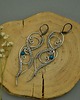 kolczyki wire wrapping Duże kolczyki kwarc niebieski wire wrapping 2