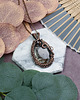 wisiory Miedziany wisiorek wire wrapping z jaspisem Coffee Bean #534 3