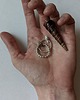 pierścionki elastyczne Elastyczny srebrny pierścionek 3 mm z naturalną muszelką, unikat boho 8