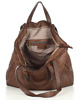 torby na ramię Torba damska pleciona shopper & shoulder leather bag-brąz 5