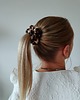 gumki do włosów Gumka jedwabna, scrunchie, frotka beżowa panterka MIDI 1