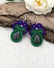 kolczyki soutache Lilla kolczyki sutasz z zoisytem fioletowo zielone małe lekkie 2