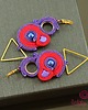 kolczyki soutache Różowo fioletowe kolczyki sutasz 3
