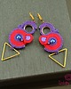kolczyki soutache Różowo fioletowe kolczyki sutasz 7