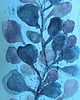 obrazy Akwarela Kwiaty oryginalny obraz niebieski papier 10,5x22 cm 1